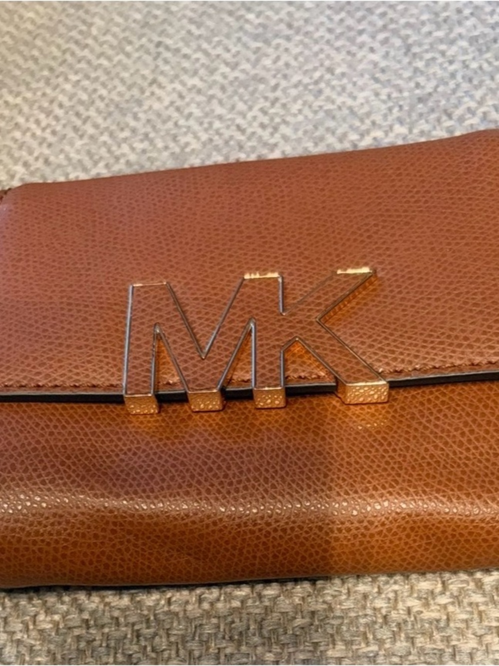 Michael Kors Women’s Brown Leather Wallet with MK Logo